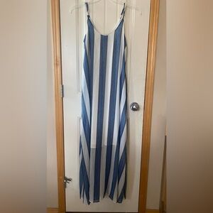 Simons Blue and White Striped Maxi Dress